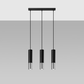 Pendant lamp LOOPEZ 3L black/chrome
