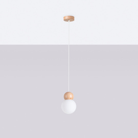 Pendant lamp PEKKA 1 white/natural wood