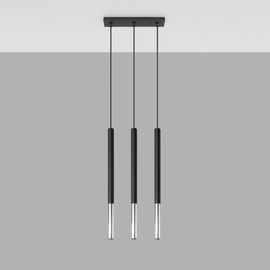 Pendant lamp MOZAICA 3L black/chrome