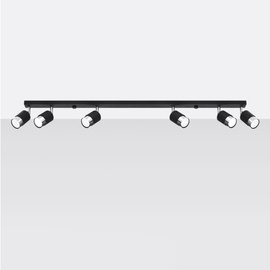 Ceiling lamp NERO 6 black/chrome