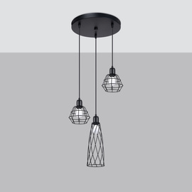 Pendant lamp SUBA 3P black