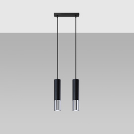 Pendant lamp LOOPEZ 2 black/chrome
