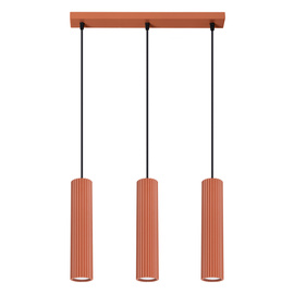 Pendant lamp KARBON 3L red ochre