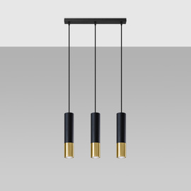 Pendant lamp LOOPEZ 3L black/golden