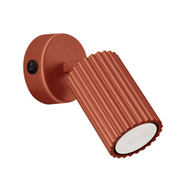 Wall lamp KARBON red ochre with a switch