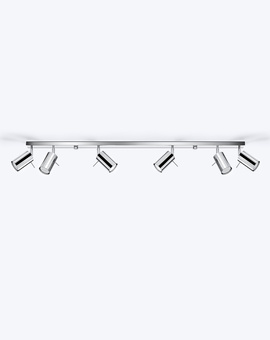 Ceiling lamp RING 6L chrome + 6x LED Bulb GU-10 3000K Warm 7W 620lm