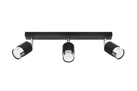 Ceiling lamp NERO 3 black/chrome + 3x LED Bulb GU-10 4000K Cool White 7W 630lm