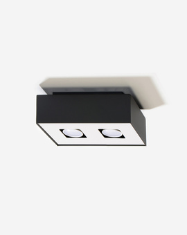 Ceiling lamp MONO 2 black + 2x LED Bulb GU-10 3000K Warm White 7W 620lm