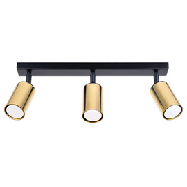 Ceiling lamp WINX 3 black/gold + 3x LED Bulb GU-10 3000K Warm 7W 510lm