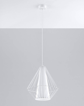 Hanging lamp DEMI white + 1x LED Bulb E27 3000K Warm 7.5W 620lm