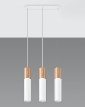 Ceiling Pendant Light PABLO 3 white + 3x LED Bulb GU-10 4000K Cool White 7W 630lm