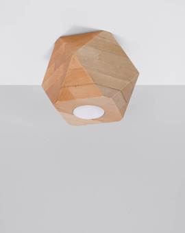 Ceiling lamp WOODY 1 natural wood + 1x LED Bulb GU-10 4000K Cool White 7W 630lm