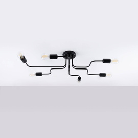 Chandelier VECTOR 6 black + 6X LED Bulb E27 3000K 7W 760lm