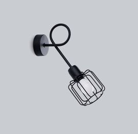 Wall lamp BELUCI 1S black + 1x LED Bulb E14 3000K Warm 7.5W 620lm