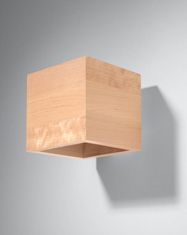 Wall lamp QUAD natural wood + 1x LED Bulb G9 4000K Cool White 4.5W 530lm