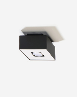 Ceiling lamp MONO 1 black + 1x LED Bulb GU-10 3000K Warm White 7W 620lm