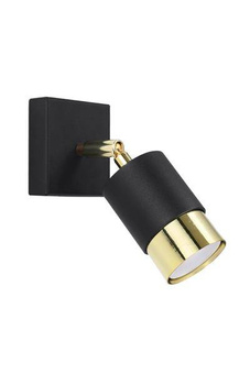 Wall lamp NERO black/gold + 1x LED Bulb GU-10 3000K Warm 7W 620lm
