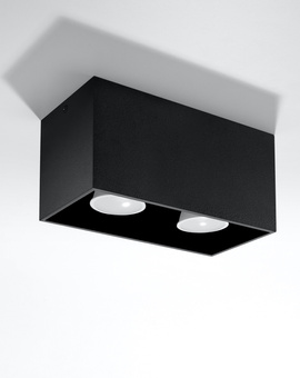 Ceiling lamp QUAD MAXI black + 2x LED Bulb GU-10 4000K Cool White 7W 630lm