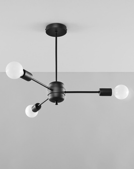 Chandelier LANGO 3 black + 3x LED Bulb E27 4000K Cool White 7.5W 650lm