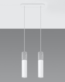Hanging lamp BORGIO 2 white + 2x LED Bulb GU-10 4000K Cool White 7W 630lm