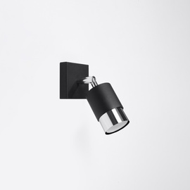 Wall lamp NERO black/chrome