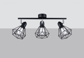 Ceiling lamp ARTEMIS 3 black + 3x LED Bulb E14 4000K Cool White 7.5W 680lm