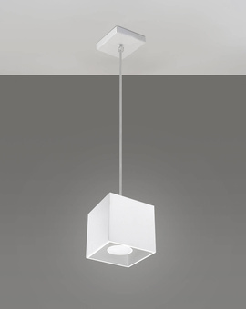 Hanging lamp QUAD 1 white + 1x LED Bulb GU-10 3000K Warm 7W 620lm