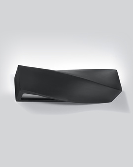 Wall-mounted ceramic lamp SIGMA in black + 1x LED Bulb E27 4000K Cool White 7.5W 650lm