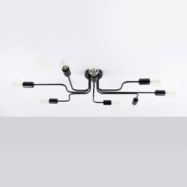 Chandelier VECTOR 8 black + 8X LED Bulb E27 3000K 7W 760lm