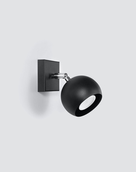 Wall lamp OCULARE 1 black + 1x LED bulb GU-10 4000K Cold 7W 630lm