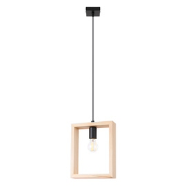 Hanging lamp ARIES natural wood + 1x LED Bulb E27 3000K 7W 760lm
