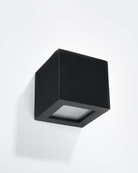 Wall ceramic lamp LEO black + 1x LED Bulb E27 4000K Cool White 7.5W 650lm