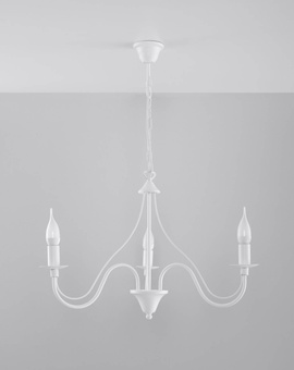 Chandelier MINERWA 3 white + 3x LED Bulb E14 3000K Warm 7.5W 620lm