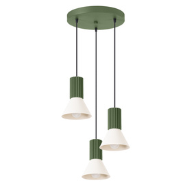 Pendant lamp ESTRIA 3P beige/olive green