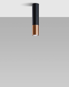 Ceiling lamp LOOPEZ black/copper + 1x LED Bulb GU-10 3000K Warm White 7W 620lm