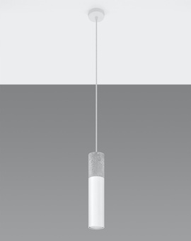 Hanging lamp BORGIO 1 white + 1x LED Bulb GU-10 3000K Warm 7W 620lm