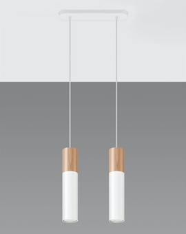 Hanging Lamp PABLO 2 white + 2x LED Bulb GU-10 3000K Warm 7W 620lm