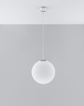 Ceiling lamp UGO 30 chrome + 1x LED Bulb E27 4000K Cool White 7.5W 650lm