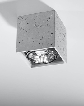 Ceiling lamp VALDE 140 concrete + 1x LED bulb GU10 AR111 3000K warm 12W 800lm [WOJ+14146]
