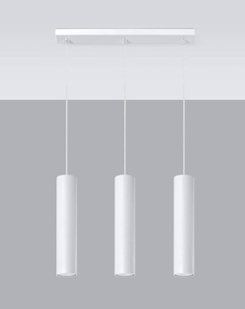 Hanging Lamp LAGOS 3 white + 3x LED Bulb GU-10 4000K Cool White 7W 630lm