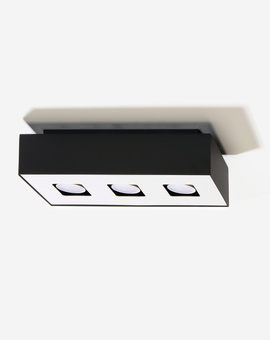 Ceiling lamp MONO 3 black + 3x LED GU-10 Bulb 4000K Cool White 7W 630lm