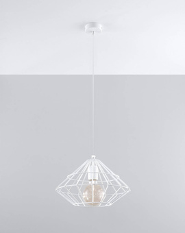 Hanging lamp UMBERTO white + 1x LED Bulb E27 4000K Cool White 7.5W 650lm