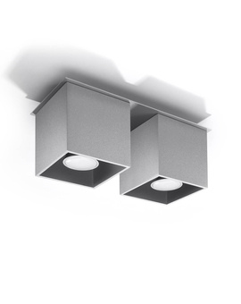 Ceiling lamp QUAD 2 grey + 2x LED Bulb GU-10 3000K Warm 7W 620lm