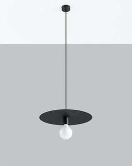 Pendant lamp FLAVIO black + 1x LED Bulb E27 4000K Cool White 7.5W 650lm