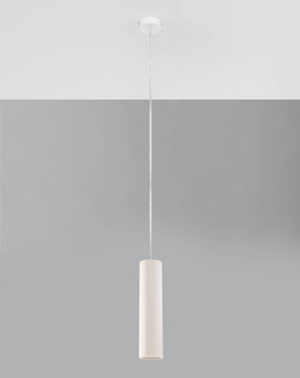 Hanging ceramic lamp NANCY white + 1x LED Bulb GU-10 3000K Warm 7W 620lm