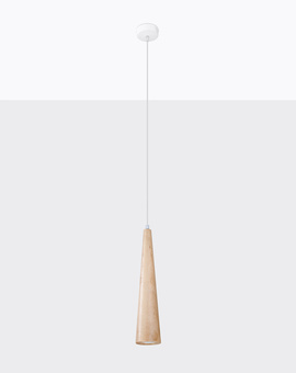 Hanging lamp SULA 1 natural wood + 1x LED Bulb GU-10 3000K Warm 7W 620lm