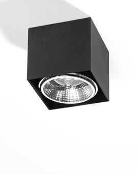 Ceiling lamp BLAKE in black color + 1x LED bulb GU10 AR111 3000K WARM 12W 800lm