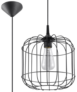 Ceiling lamp CELTA black + 1x LED Bulb E27 4000K Cool White 7.5W 650lm