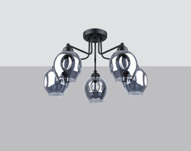 Chandelier FILLAN 5 black + 5x LED Bulb E27 3000K Warm 7.5W 620lm