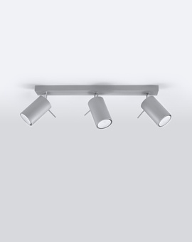 Ceiling lamp RING 3 grey + 3x LED Bulb GU-10 4000K Cool White 7W 630lm